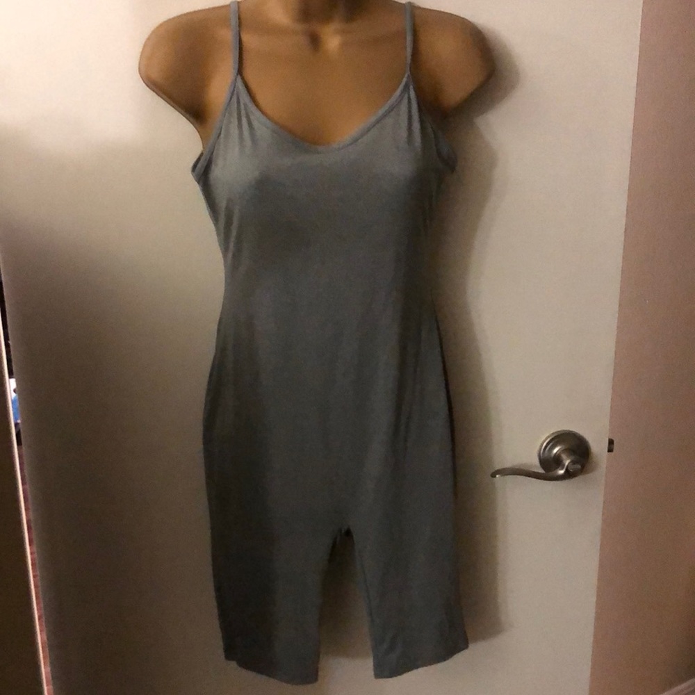 Fashion nova spaghetti strap body suit long thigh grey